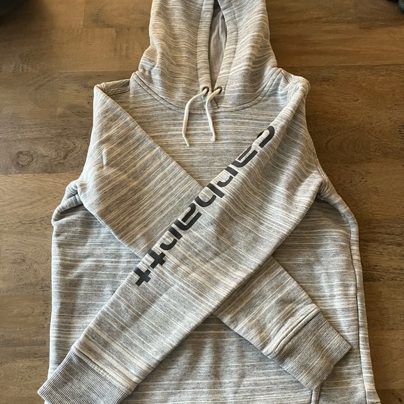 Carhartt Light Grey Striped Design Hoodie Amazing Condition Women’s Size XS 0-2 - Picture 4 of 6